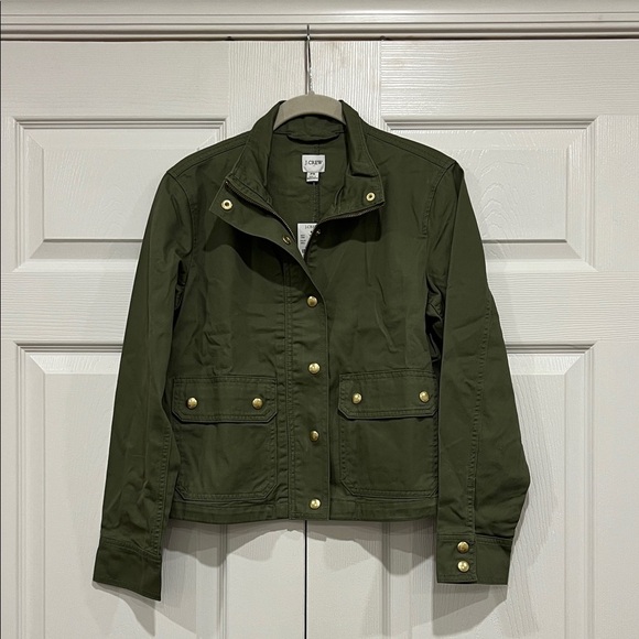 J. Crew Factory Jackets & Blazers - J Crew Factory Twill Utility Jacket Womens Green Size Small Petite SP